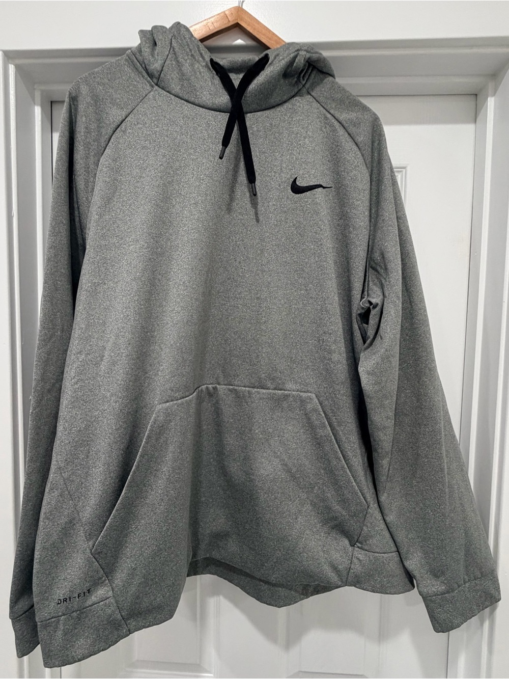 Nike Gray Heather Pullover Hoodie with Black Swoosh